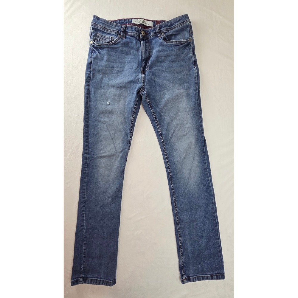 Artful Rebel Mens Slim Straight Jeans Blue‎ Stretch Denim 34W 32L RN154176